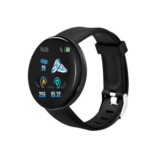 Smartwatch MobileShop D18, Bluetooth, IP67, Μαύρο
