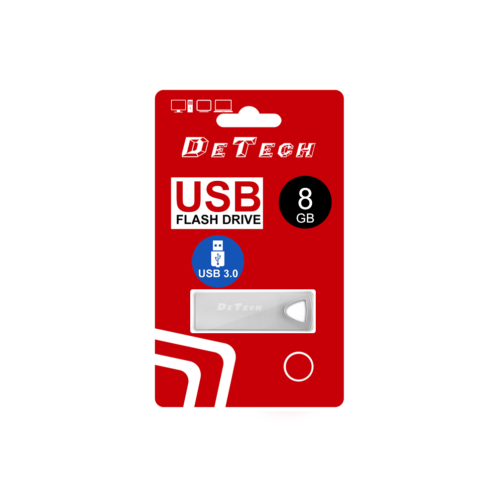USB DeTech memory, 8GB, USB 3.0, Silver Μνήμη USB DeTech, 8GB, USB 3.0, Ασημένιο