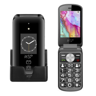 ΚΙΝΗΤΟ ΜΕ ΠΛΗΚΤΡΑ NSP 2700DS 2G FLIP 2.8" 64MB/128MB DUAL SIM RADIO-MP3/MP4 SOS BUTTON ΜΑΥΡΟ
