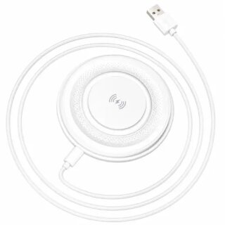 Ασύρματος Φορτιστής Borofone BQ40 Crown Magnetic Magsafe 15W με Καλώδιο USB-A Λευκός